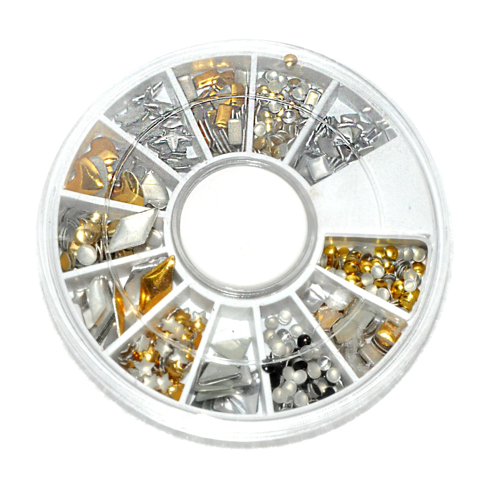 Decoración uñas metal dorado/plata rueda U18