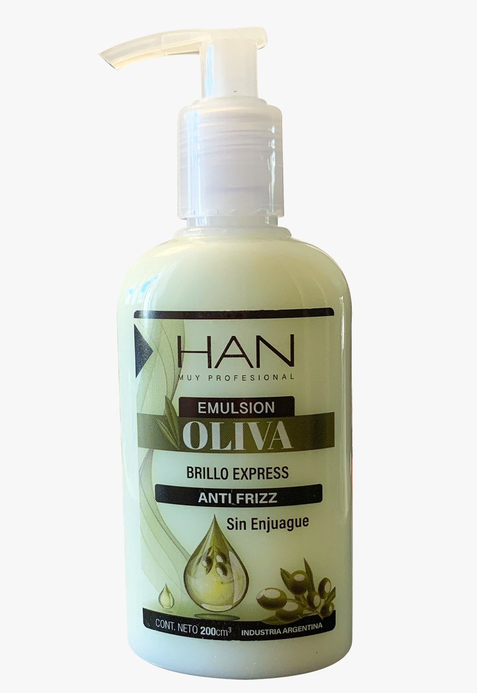 Emulsión Oliva Anti Frizz sin enjuague x 200cc