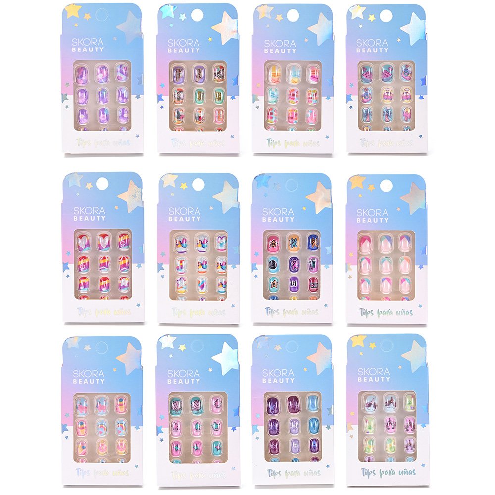 Set Uñas Postizas Infantiles Press x 12 unid 38958